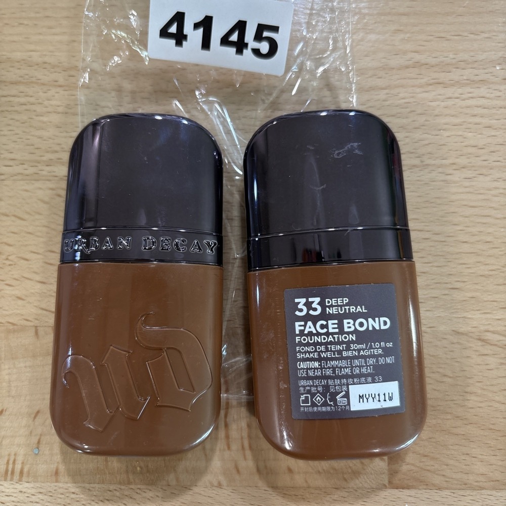 2 Pk URBAN DECAY ~ FACE BOND foundation, 1 FL OZ Each NWOB 33 Deep Neutral